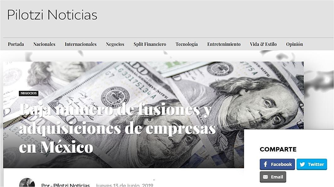 Baja nmero de fusiones y adquisiciones de empresas en Mxico